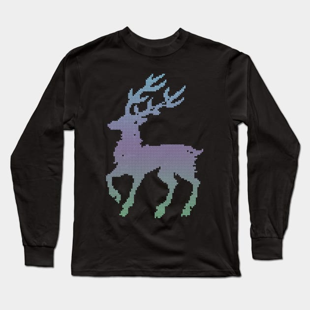 december deer ugly christmas Long Sleeve T-Shirt by crackdesign